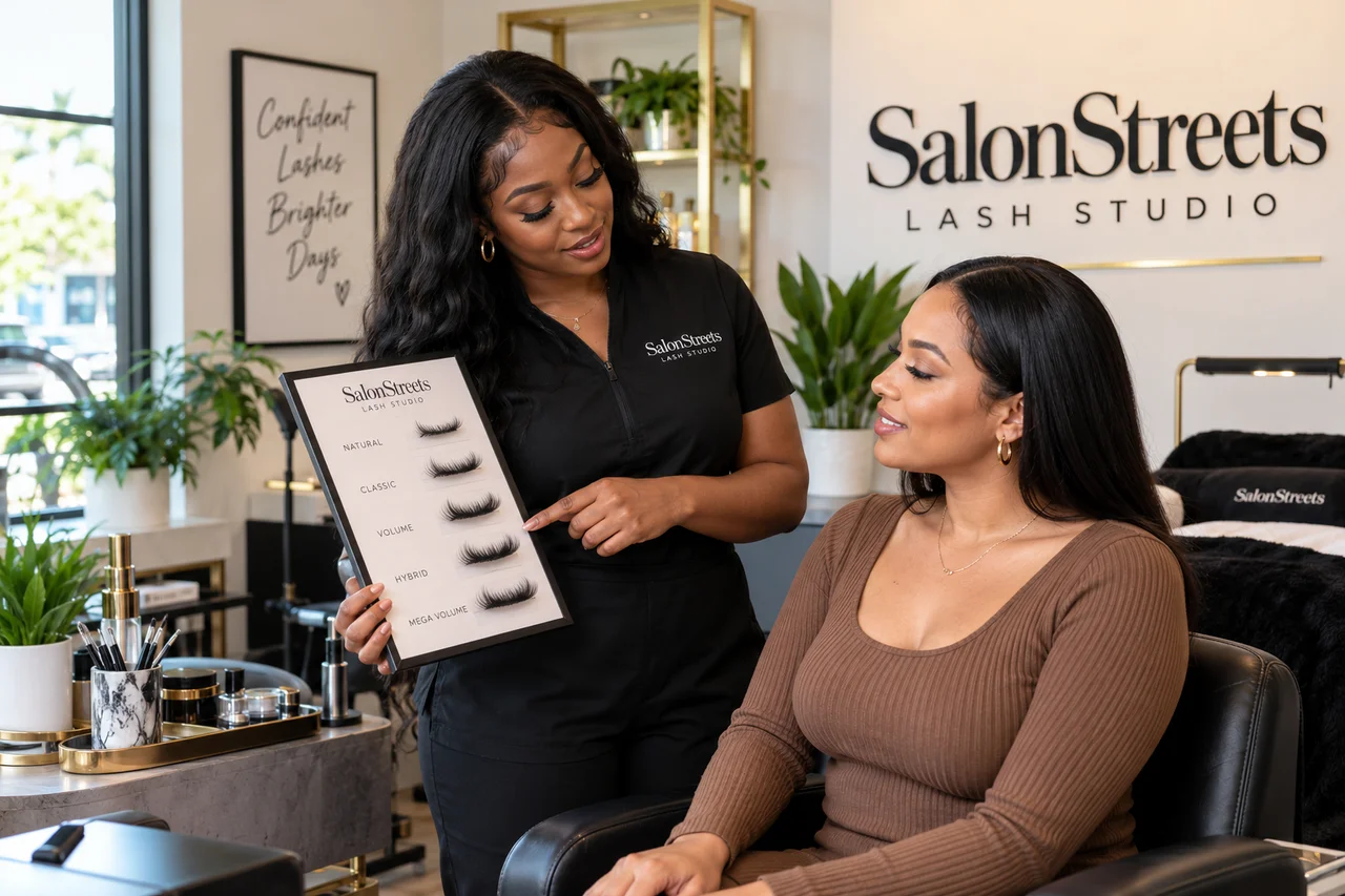 Lash Consultation — AI-generated SalonStreets illustration