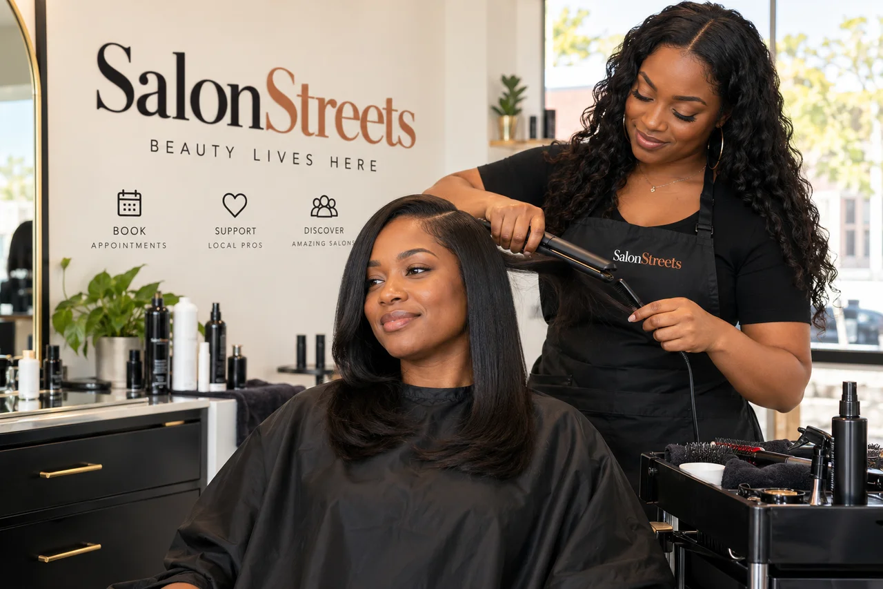 Silk Press — AI-generated SalonStreets illustration