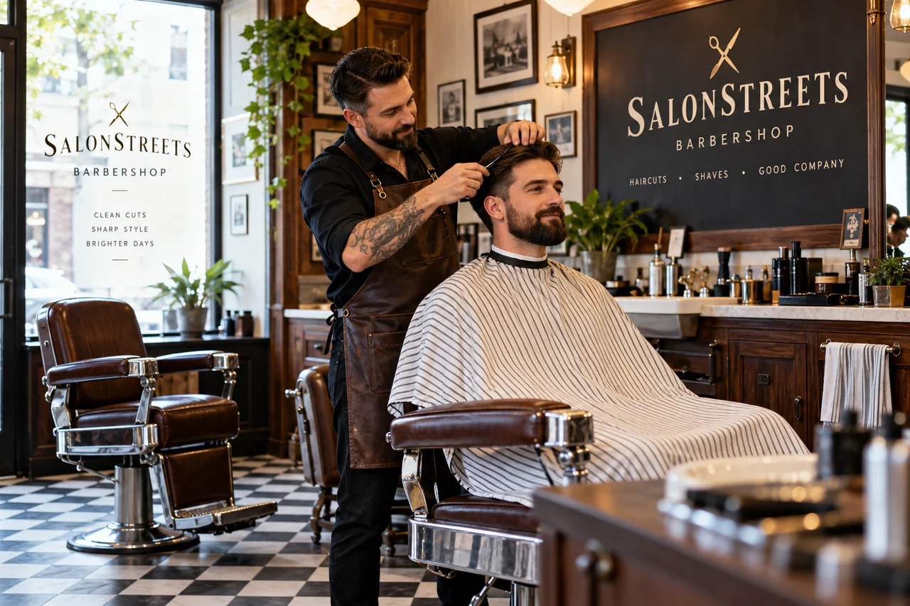 Barber Interior — AI-generated SalonStreets illustration