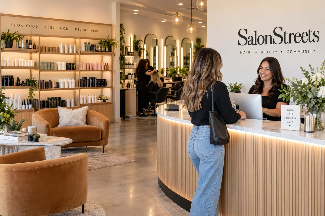 Salon Reception — AI-generated SalonStreets illustration
