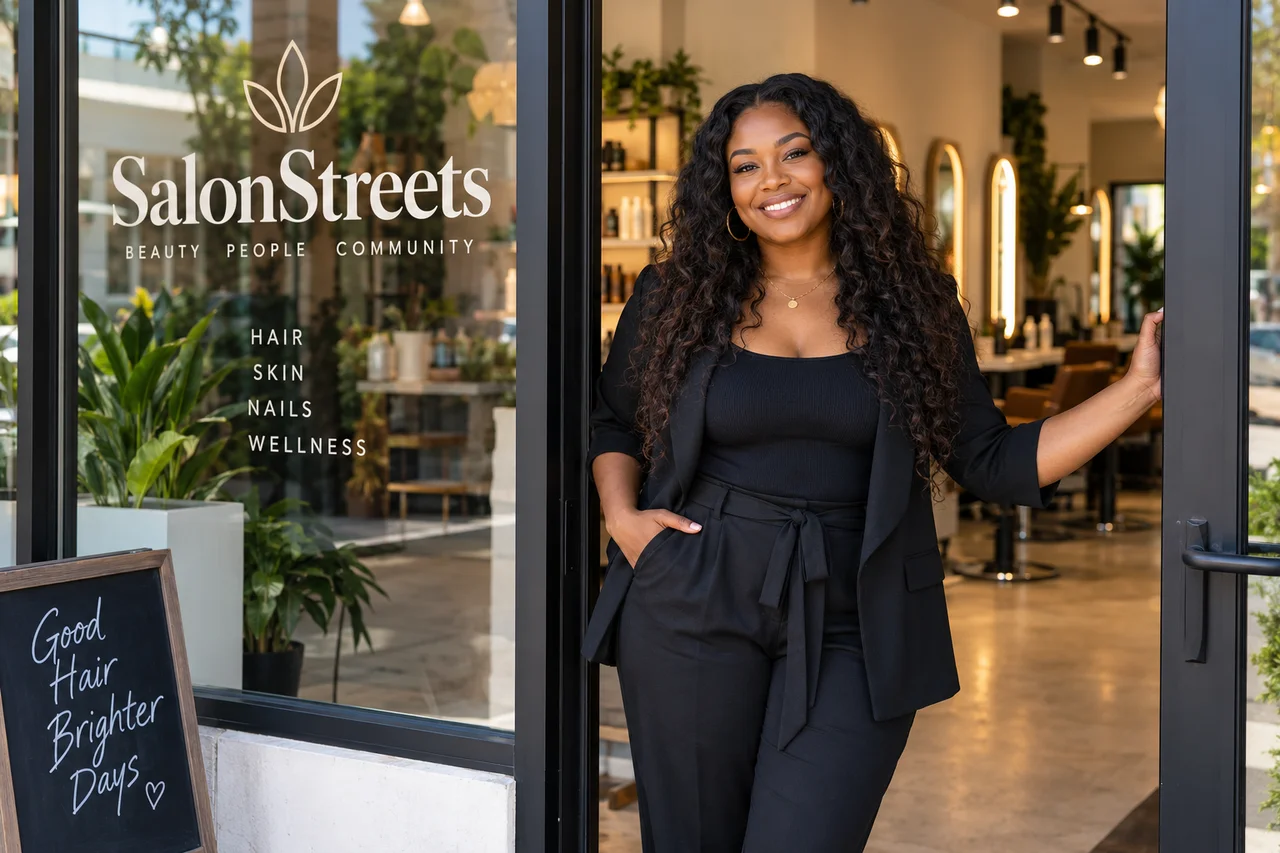 Salon Owner Portrait — AI-generated SalonStreets illustration