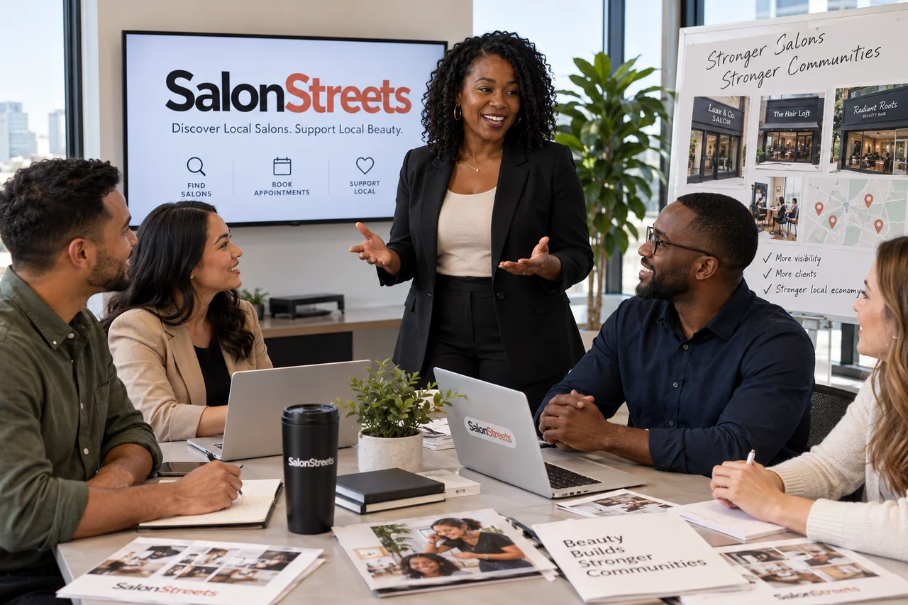 Illustrative business development scene