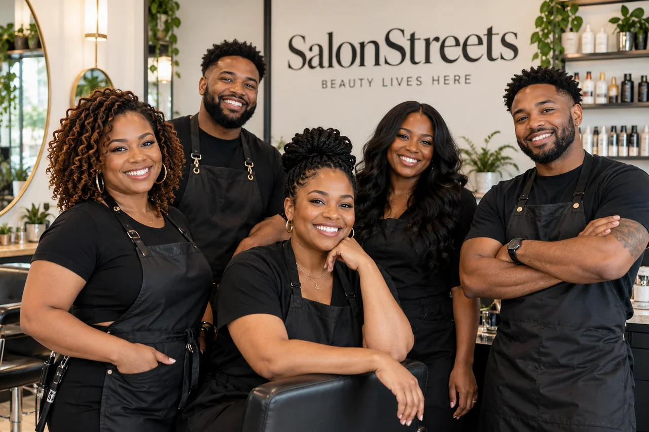 Salon Team Portrait — AI-generated SalonStreets illustration