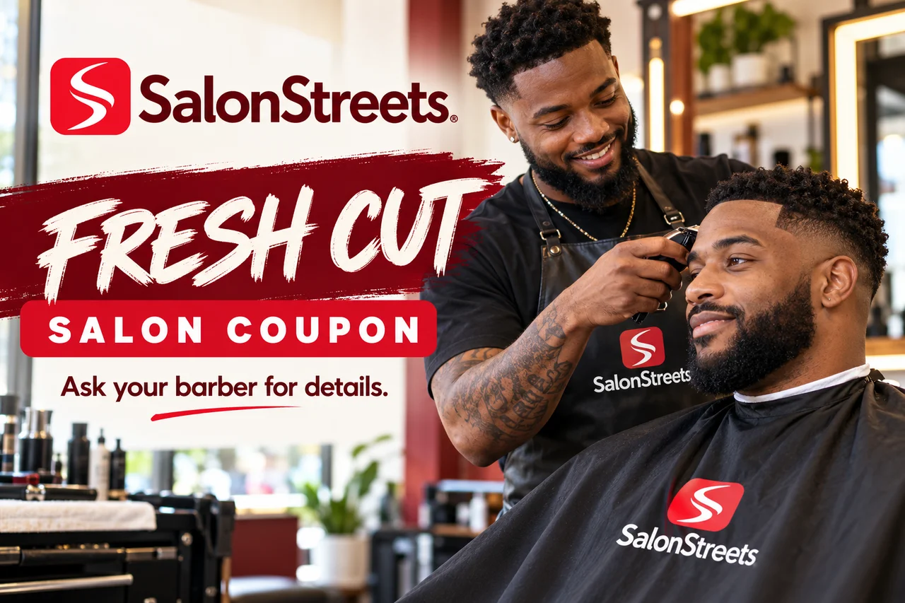 Barber Coupon — AI-generated SalonStreets illustration