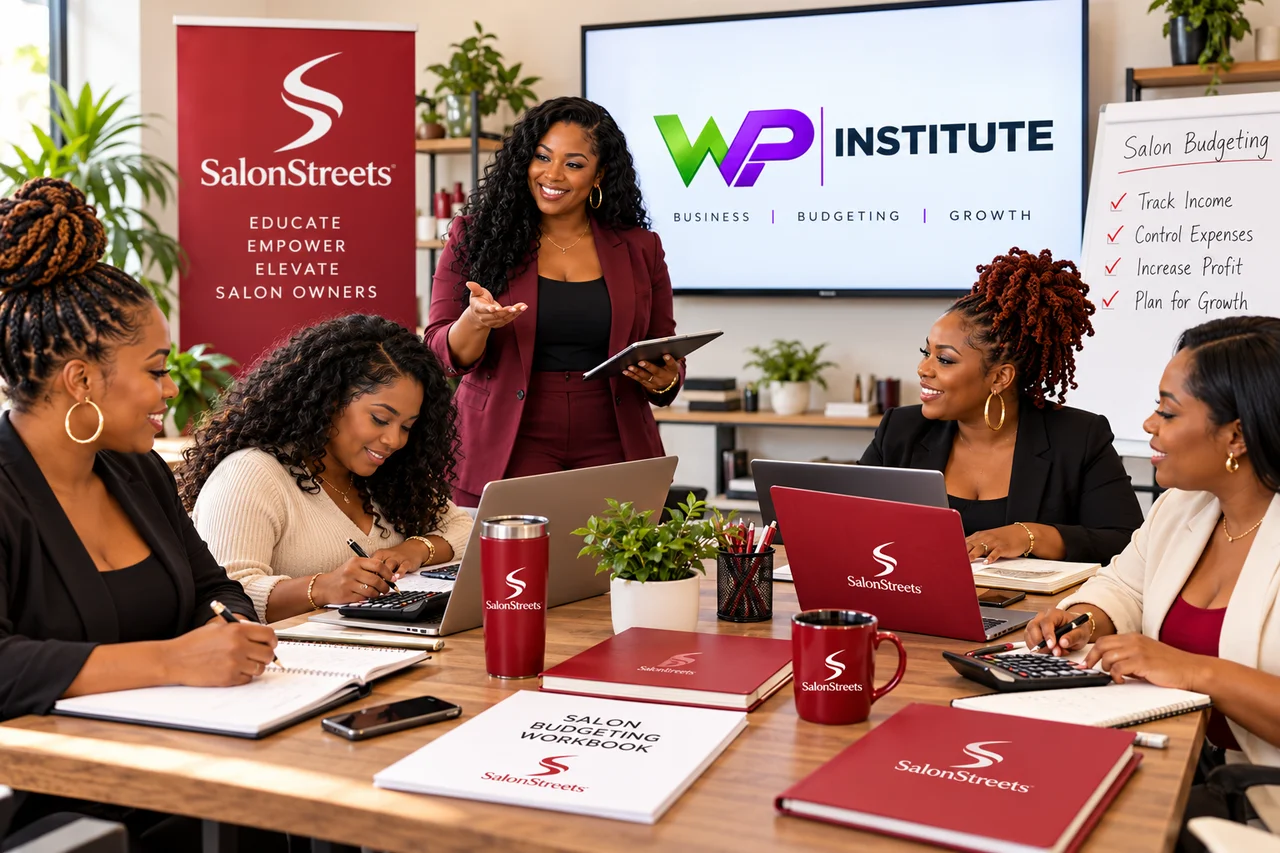 Illustrative WP Institute salon business workshop