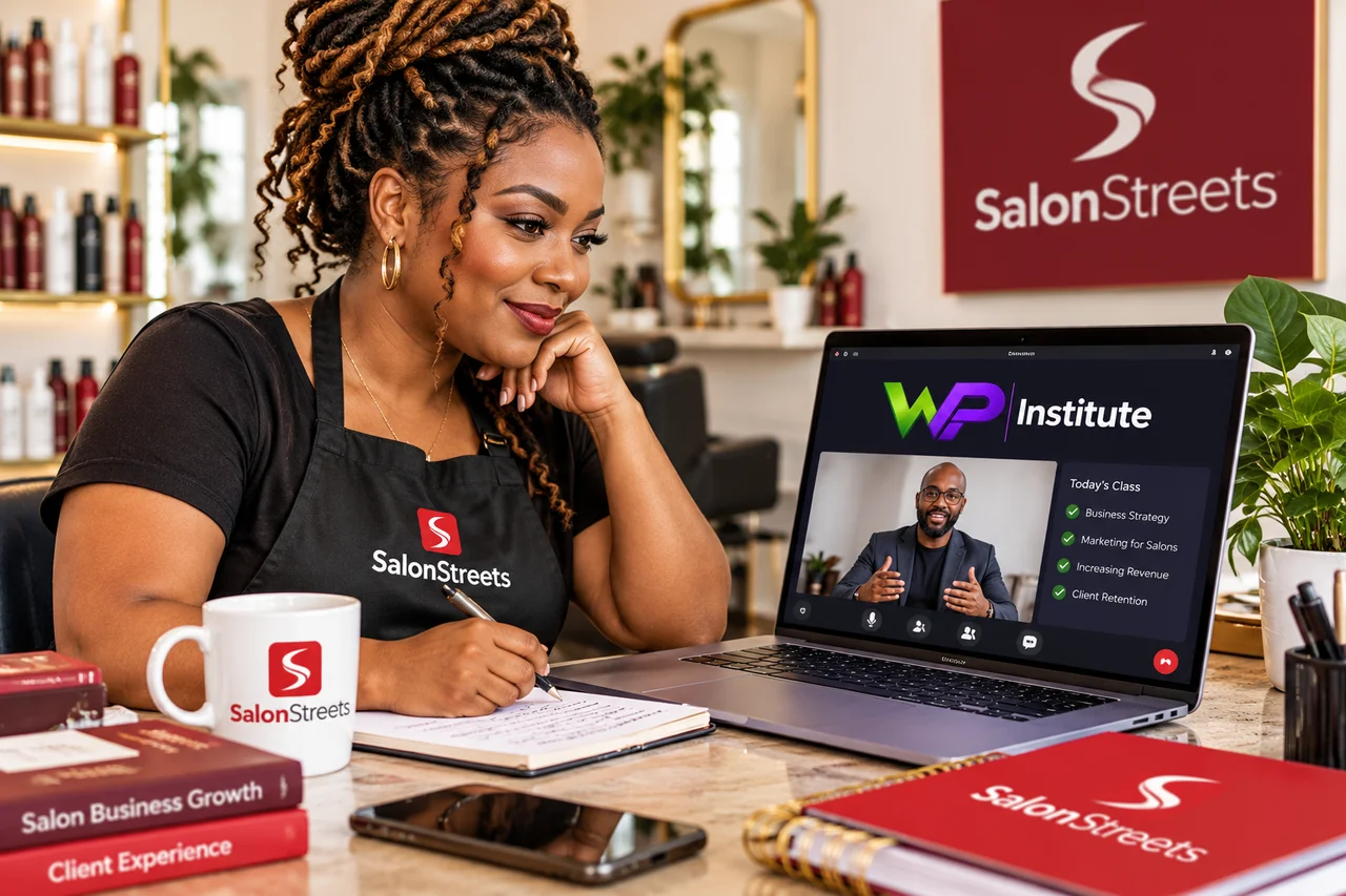 Live Online Training — AI-generated SalonStreets illustration