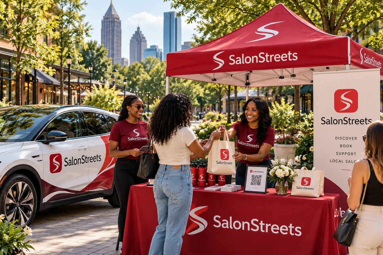 Outdoor Brand Activation — AI-generated SalonStreets illustration