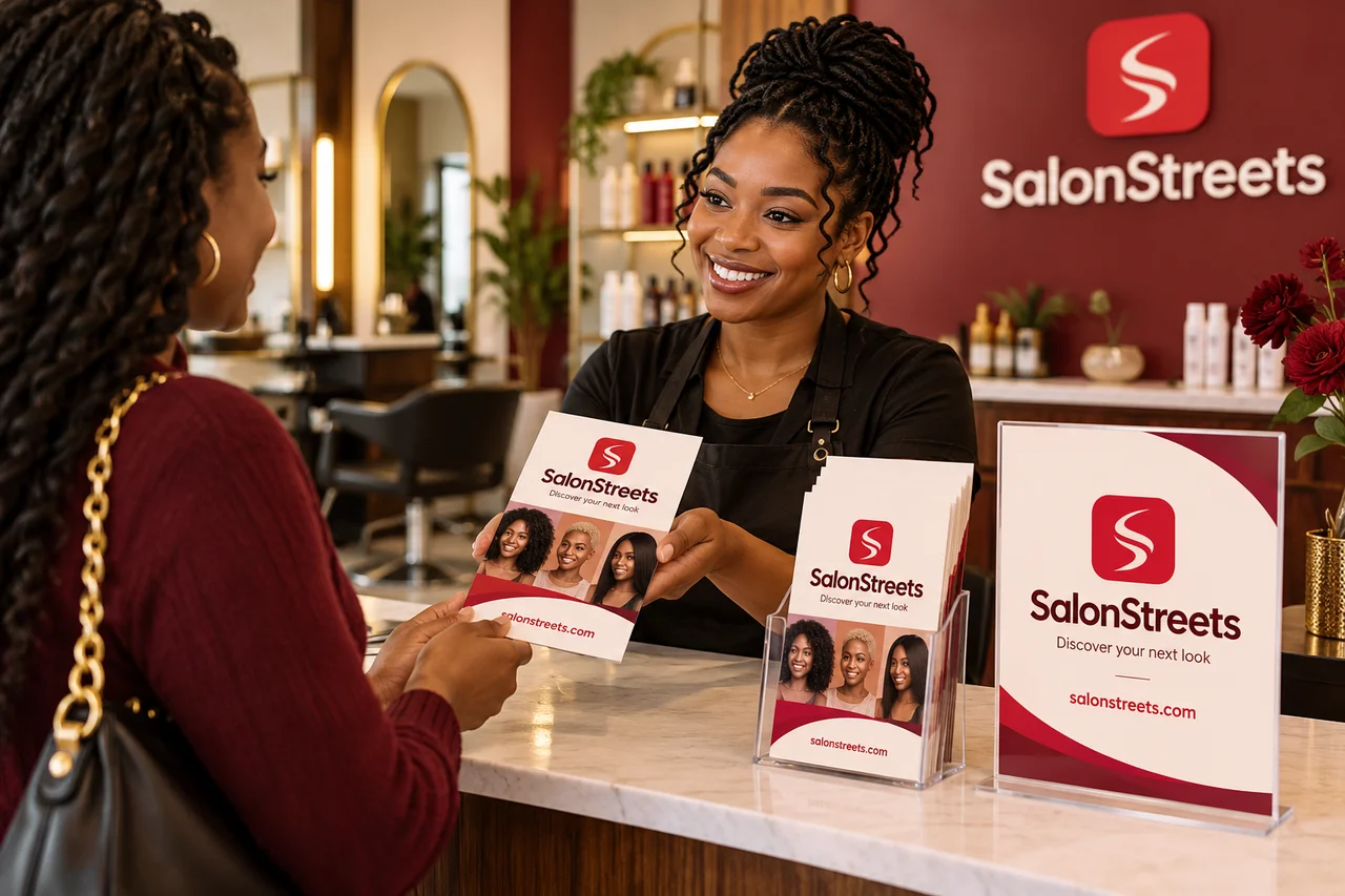 Reception Display — AI-generated SalonStreets illustration